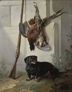 Hound with Gun and Dead Game