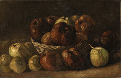 Still life, basket with apples