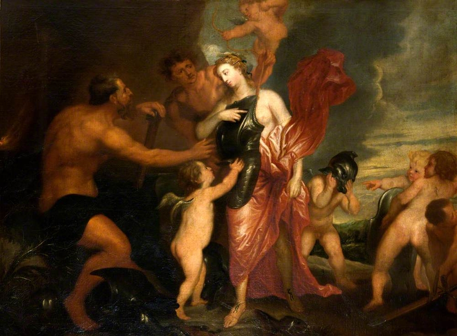 Venus cajoling Vulcan for Arms for Aeneas