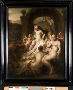 Venus en de drie Gratiën by Jan van Noordt