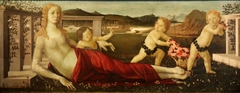 Vénus et trois putti by Sandro Botticelli