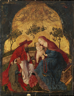 Virgin and Child with a Donor Presented by Saint Jerome by Master of the Munich Marian Panels