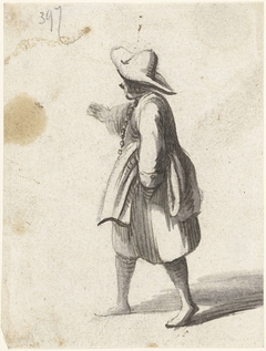 Wijzende jongeman met breedgerande hoed by Harmen ter Borch