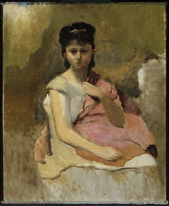 Woman with a Pink Shawl by Jean-Baptiste-Camille Corot