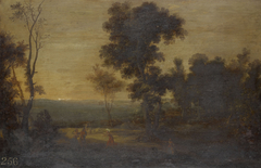 Wooded Landscape with Figures by Anonymous