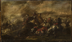 A battle scene by Ciccio Graziani