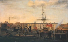 A Dockyard at Wapping by Francis Holman