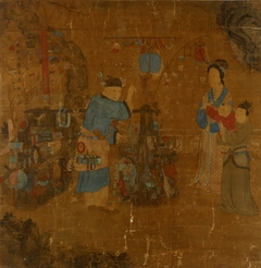A Toy Peddler with Two Women and a Child by Su Hanchen