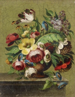 A Vase of Flowers on a Table by Anonymous