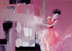 A WOMAN IN RED year 2012 oil on canvas by ANNA ZYGMUNT