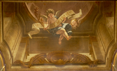Angel of Peace with olive branch and pennant by Jacques Ignatius de Roore