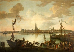 Antwerp from across the Scheldt by Hendrik van Minderhout