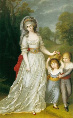 Augusta Wilhelmine of Hesse-Darmstadt with her children by Johann Joseph Friedrich Langenhöffel