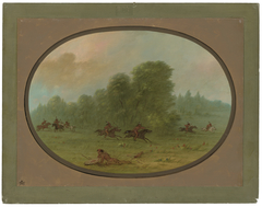 Battle between the Jiccarilla Apachees and Camanchees by George Catlin