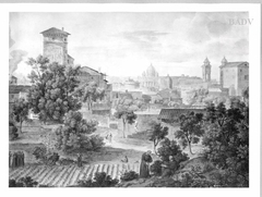 Blick vom Kloster S. Isidoro auf die Engelsburg by Joseph Anton Koch