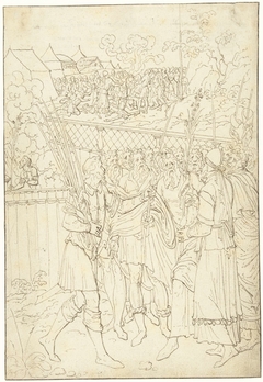 Bloeiende staf van Aäron by Dirck Pietersz. Crabeth