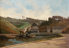 Brest, l'étang de la Villeneuve by Charles Francisque Raub