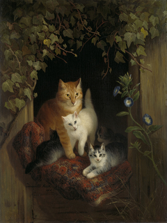 Cat with Kittens by Henriëtte Ronner-Knip