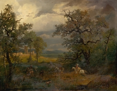 Cavalry Skirmish by Nemecký maliar z 19 storočia