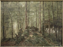 Chasseur dans un sous-bois dans le Jura by Émile Isenbart