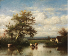 Cows in a Pond