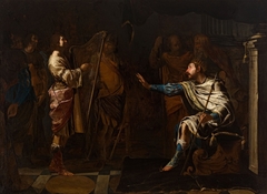 David Playing Harp to Saul by Bernardo Cavallino