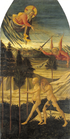 De verdrijving uit het paradijs (fragment) by Domenico di Michelino