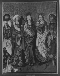 Epitaph für den Nürnberger Magister Jodokus Krell (gest. 1483): Maria mit den hll. Bartholomäus, Helena, Barbara und dem Stifter by Anonymous