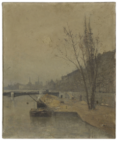 Esquisse pour la galerie des Tourelles nord de l'Hôtel de Ville de Paris : La Seine au pont de Solférino by René Billotte