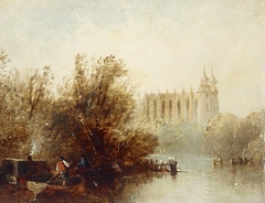 Eton Chapel from the River by style of Edmund Bristow