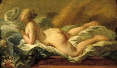 Female Nude Lying on a Sofa by Nöel Hallé