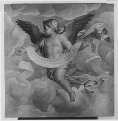 Fliegender Engel mit einem Schriftband by Peter Candid