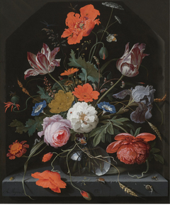 Flowers in a Vase on a plinth