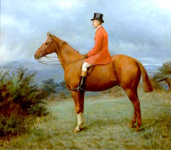 Francis Alexander Wolryche-Whitmore (1845-1927) on the Chestnut horse, 'Whitelegs' by Evelyn Blacklock