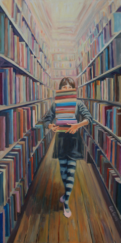 girl with books by Katarzyna Oronska
