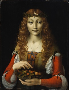 Girl with Cherries by Giovanni Ambrogio de Predis