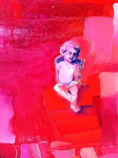 GUARDIAN ANGEL, year 2012, cm. 30 x 40, oil on canvas by Anna Zygmunt