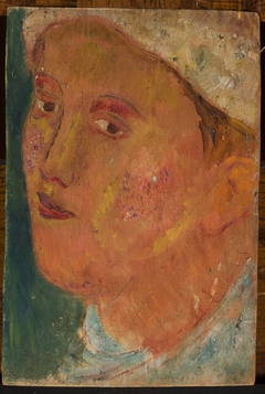 Head of a girl in a hat by Tadeusz Makowski