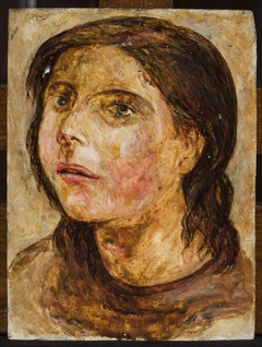 Head of a girl with a half-open mouth by Tadeusz Makowski