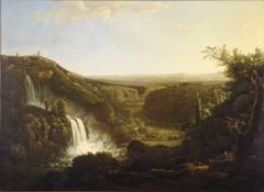Het dal van de Anio met de watervallen van Tivoli by Cornelis Apostool