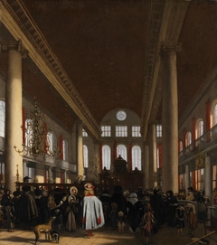 Interieur van de Portugese Synagoge te Amsterdam by Emanuel de Witte