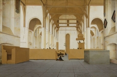 Interior of the Sint-Odulphuskerk in Assendelft by Pieter Jansz Saenredam