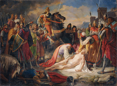 Karl I. von Anjou an der Leiche Manfreds nach der Schlacht von Benevent am 26. Februar 1266 by Carl Rahl