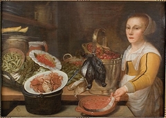 Kitchen piece by Cornelis Eversdijck