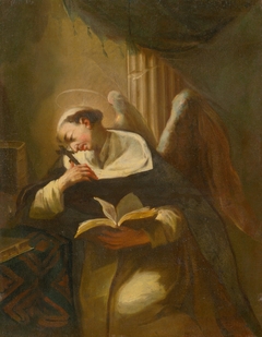 Kneeling Meditating Saint by Stredoeurópsky - Slovenský - maliar z 2 polovice 18 sto