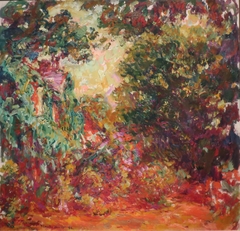 La maison de l'artiste vue du jardin aux roses by Claude Monet
