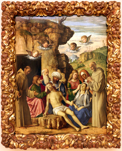 Lamentation over the dead Christ with SS. Francis and S. Bernard