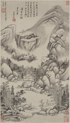 Landscape in the style of Huang Gongwang by Wang Shimin