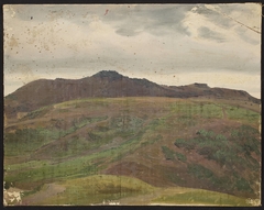 Landscape with a meadow and a range of hills, sketch by Chrystian Breslauer