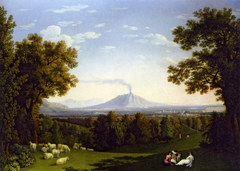 Landscape with the Palace at Caserta with the Vesuvius by Jacob Philipp Hackert